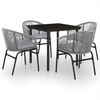 vidaXL Set mobilier de grădină, 5 piese, gri