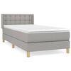 vidaXL Pat continental cu saltea, gri deschis, 80x200 cm, textil