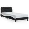 vidaXL Cadru de pat fără saltea Hvar negru și alb 90x190 cm piele artificială