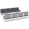 vidaXL Set mobilier de grădină cu perne, 9 piese, lemn masiv de pin