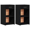 vidaXL Noptiere, 2 buc., negru, 35x34x65 cm, lemn prelucrat
