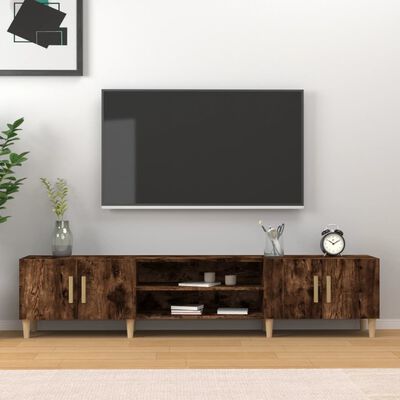 vidaXL Comodă TV, stejar fumuriu, 180x31,5x40 cm, lemn prelucrat