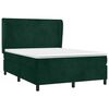 vidaXL Pat box spring cu saltea, verde &icirc;nchis, 140x190 cm, catifea