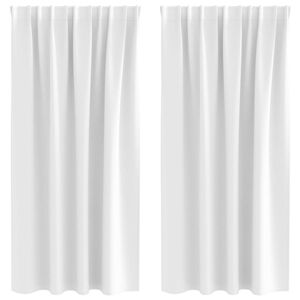 vidaXL Perdele Opaque cu Inel 2 buc. Alb strălucitor 175 x 140 cm