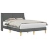 vidaXL Cadru de pat cu headboard Gri &icirc;nchis 137 x 190 cm Țesătură