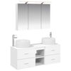 vidaXL Set de mobilier pentru baie 4 pcs Alb Lemn prelucrat și sticlă