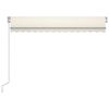 vidaXL Copertină retractabilă manual cu LED, crem, 300x250 cm