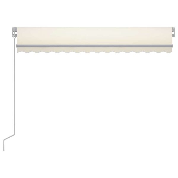 vidaXL Copertină retractabilă manual cu LED, crem, 300x250 cm
