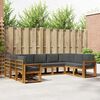 vidaXL Set de canapele de exterior cu pernă 9 pcs Natural și Antracit