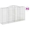 vidaXL Coșuri gabion arcuite 6 buc, 300x50x160/180 cm, fier galvanizat