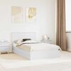 vidaXL Pat cu storage cu headboard Alb 120 x 200 cm Lemn compozit