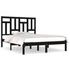 vidaXL Cadru de pat mic dublu, negru, 120x190 cm, lemn masiv