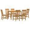 vidaXL Set de dining 7 buc. Bej Lemn de stejar masiv