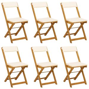 vidaXL Scaune Bistro pentru Exterior 6 pcs Alb crem 40 x 53 x 80 cm