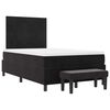 vidaXL Pat cu arcuri cu saltea cu headboard Negru 120 x 190 cm Catifea