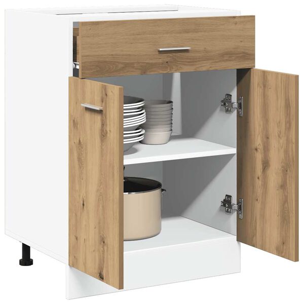 vidaXL Dulap inferior cu sertar “Lyon” stejar artizanal, 60x46x81,5 cm