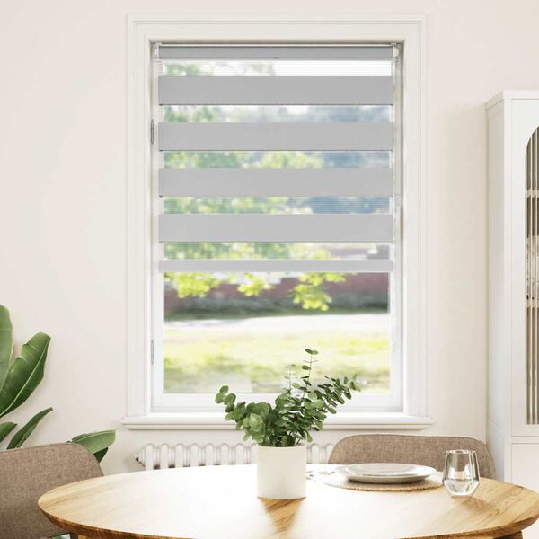 vidaXL Jaluzea tip zebra gri deschis lățime țesătură 80,9 cm poliester