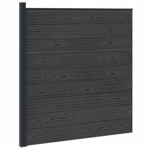 vidaXL Set de Gard 175 x 186 cm WPC și Aluminiu Negru