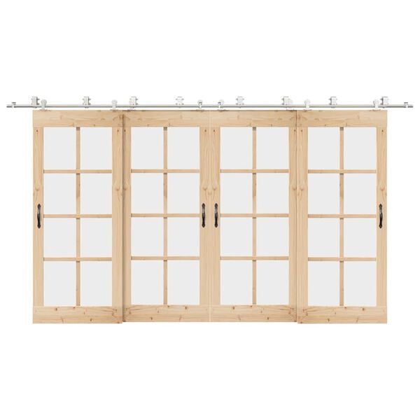 vidaXL Set piese pentru ușă glisantă, argintiu, 400 cm oțel inoxidabil