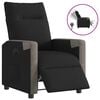 vidaXL Fotoliu rabatabil electric, negru, material textil