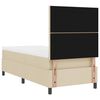 vidaXL Pat cu arcuri cu saltea cu headboard Crem 100 x 200 cm țesătură