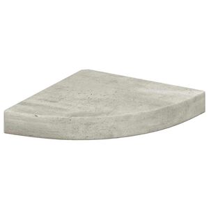 vidaXL Raft de colț de perete, gri beton, 25x25x3,8 cm, MDF