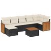 vidaXL Set mobilier de grădină cu perne, 8 piese, negru, poliratan
