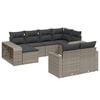 vidaXL Set mobilier de grădină cu perne, 10 piese, gri, poliratan