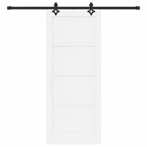 vidaXL Ușă glisantă Alb și negru 83 x 202 cm Lemn de pin masiv