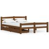 vidaXL Cadru de pat cu 2 sertare, maro miere 140x200 cm lemn masiv pin