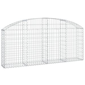 vidaXL Coș gabion arcuit 200x30x80/100 cm fier galvanizat