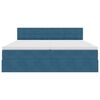 vidaXL Pat cu lumini cu bandă LED Albastru &icirc;nchis 180 x 200 cm Catifea