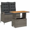 vidaXL Set mobilier de grădină cu perne, 2 piese, gri, poliratan