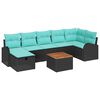 vidaXL Set de canapele pentru grădină 8 buc. Negru Rattan poli