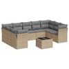 vidaXL Set canapele de grădină cu perne, 10 piese, bej, poliratan