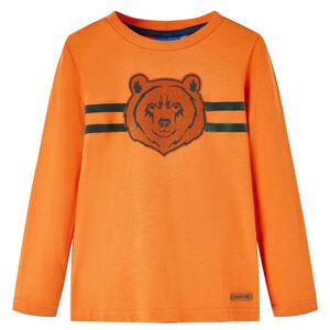 Tricou de copii cu m&acirc;neci lungi, portocaliu &icirc;nchis, 92