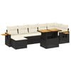 vidaXL Set mobilier de grădină cu perne, 8 piese, negru, poliratan