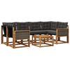 vidaXL Set de canapele de exterior 7 buc. Natural și Negru