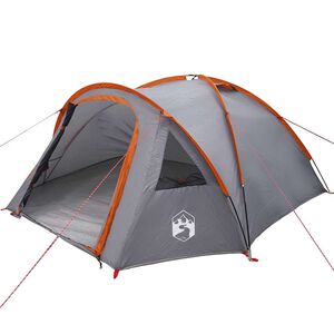 vidaXL Cort de Camping Gri și portocaliu 308 x 268 x 130 cm Poliester