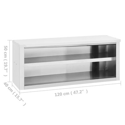 vidaXL Dulap de perete pentru bucătărie, 120x40x50 cm, oțel inoxidabil