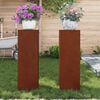 vidaXL Suport pentru plante 2 pcs Ruginit 24 x 24 x 75 cm