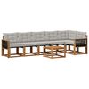 vidaXL Set de canapele de exterior 7 pcs Natural și gri deschis