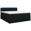 vidaXL Pat boxspring cu saltea Negru 160 x 200 cm Țesătură
