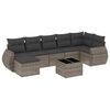 vidaXL Set canapele de grădină cu perne, 8 piese, gri, poliratan