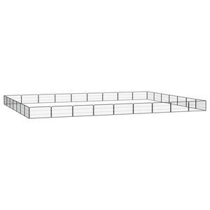vidaXL Țarc c&acirc;ini 32 panouri negru 100x50 cm oțel vopsit electrostatic