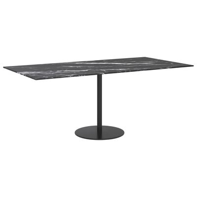 vidaXL Blat masă negru 100x50 cm 6 mm sticlă securizată design marmură