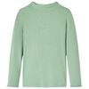 vidaXL Tricou de copii cu m&acirc;neci lungi, guler tunică, verde mentă &icirc;nchis, 128