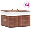 vidaXL Cutii de depozitare, 4 buc., maro, bambus