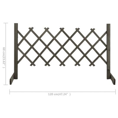 vidaXL Gard cu zăbrele de grădină, gri, 120x60 cm, lemn masiv de brad