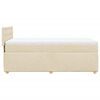 vidaXL Pat box spring cu saltea, crem, 90x200 cm, textil
